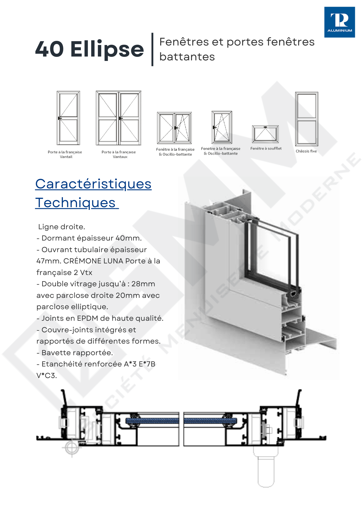 Fenetre et porte-fenetre 40 Ellipse