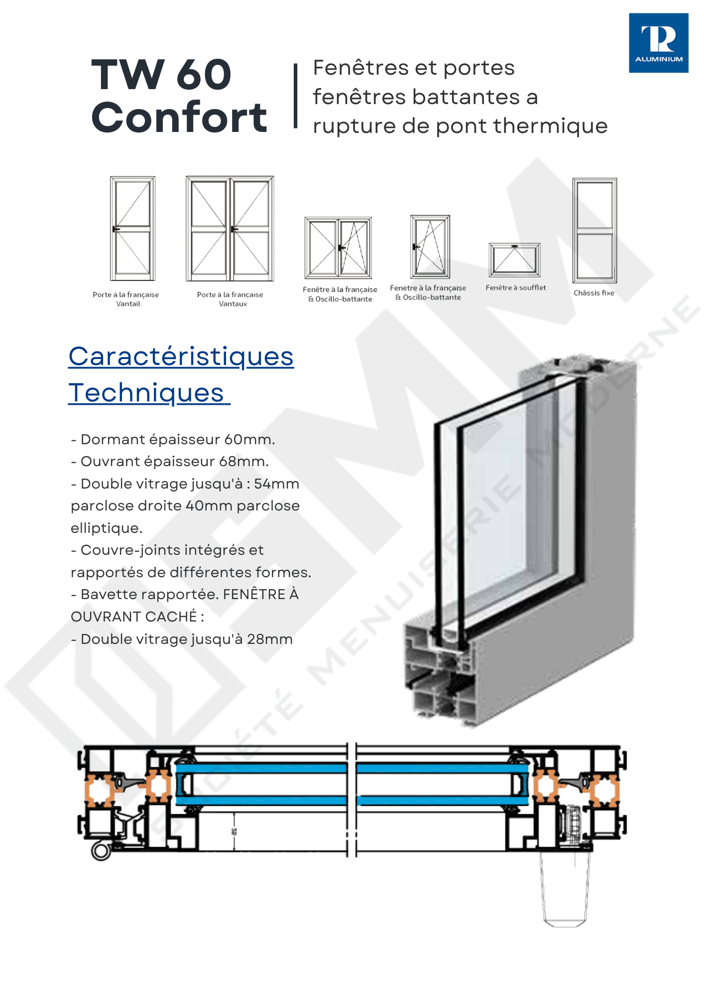 Fenetre et porte-fenetre TW60